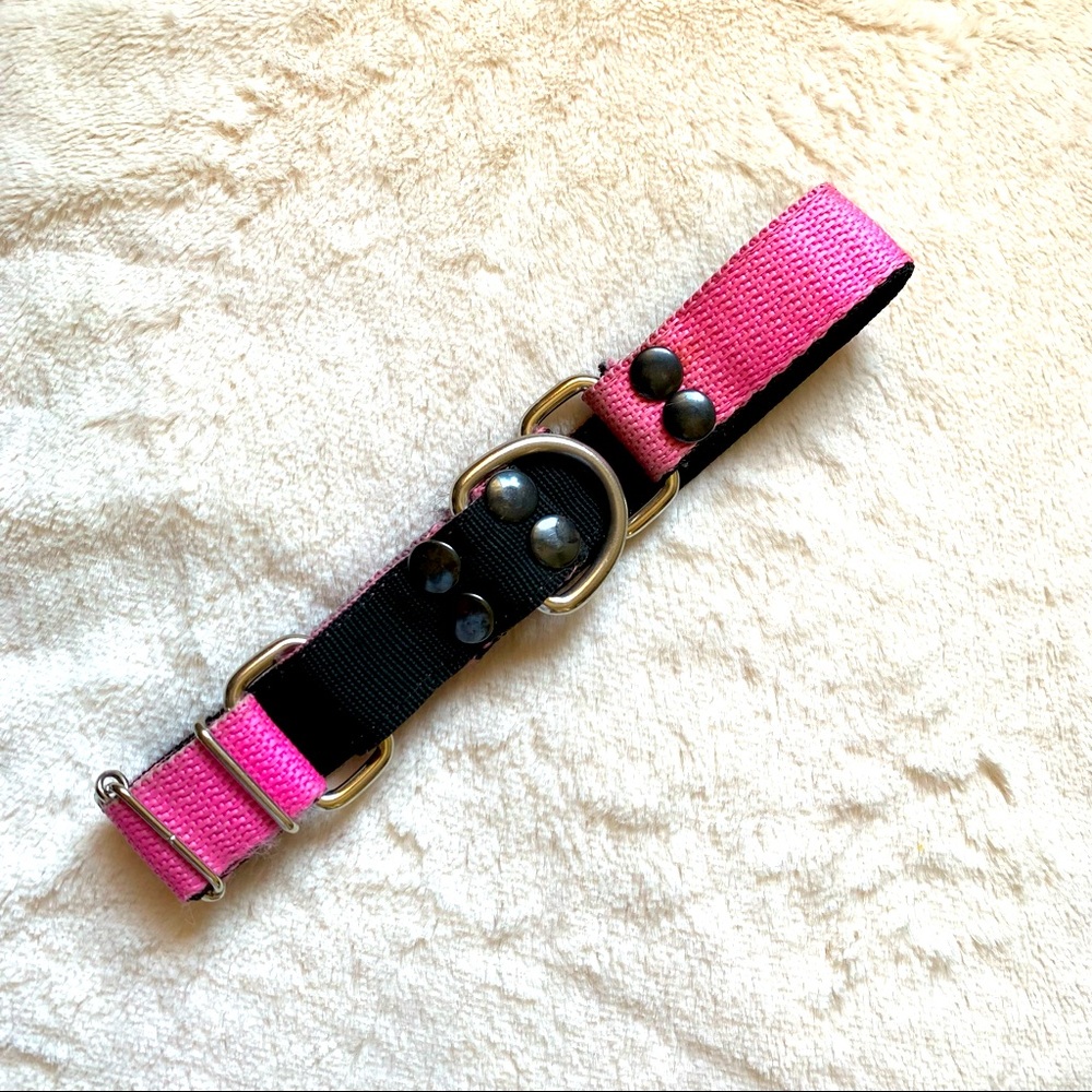 Dog collar Martingale Medium pink/black - Picture 1 of 9